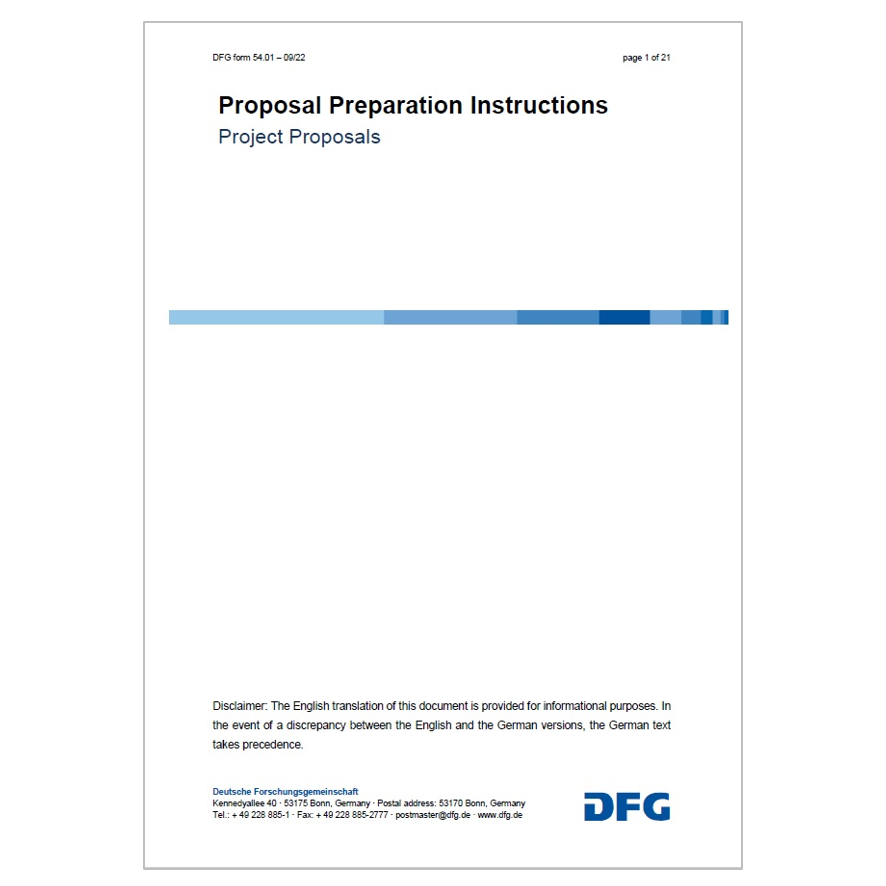DFG: Proposal Preparation Instructions